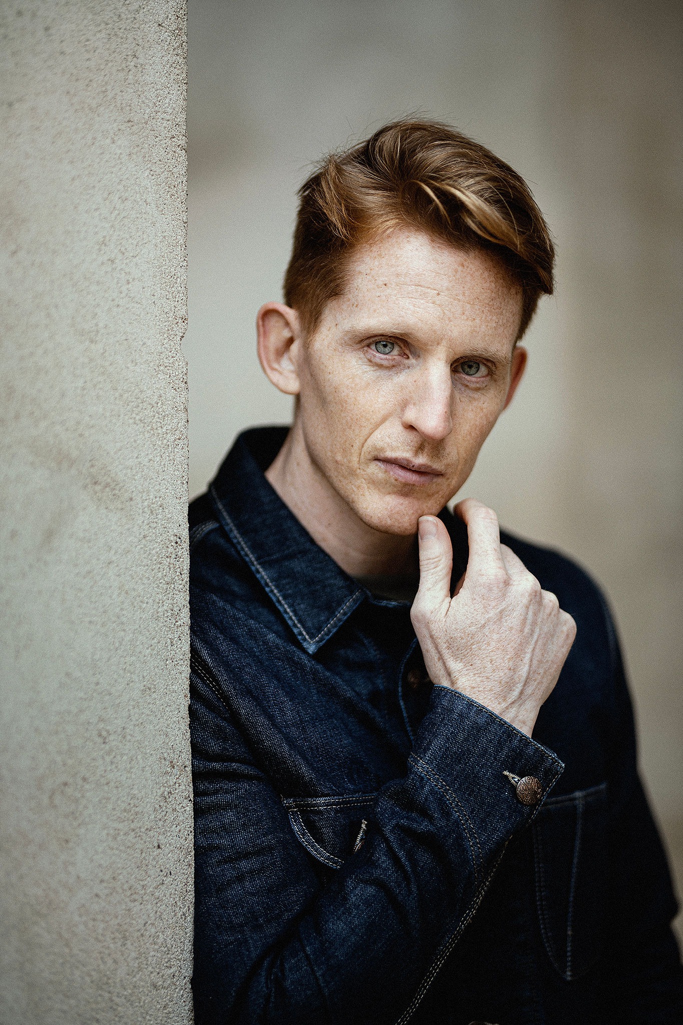 Andreas G. Hansen actor portrait in a denim jacket